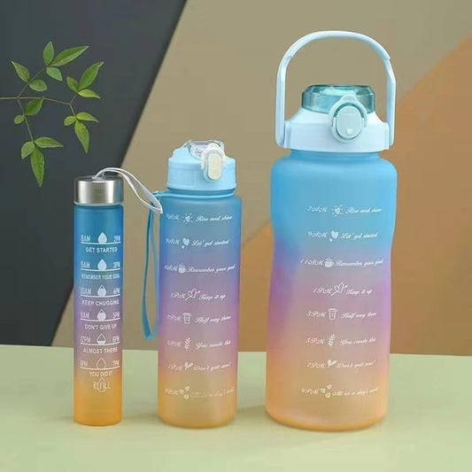 3-in-1 Motivational Water Bottle Combo Set (2000ML, 1000ML, 500ML)