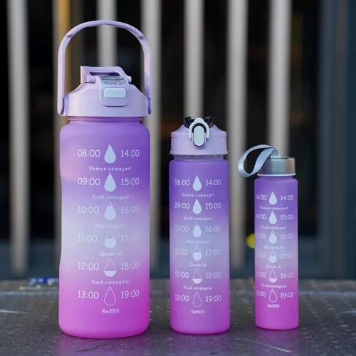 3-in-1 Motivational Water Bottle Combo Set (2000ML, 1000ML, 500ML)